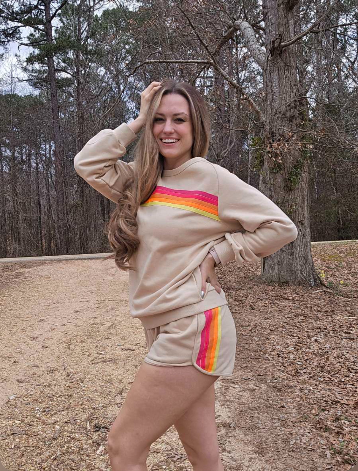 Retro Colorblock Sweatshirt & short set