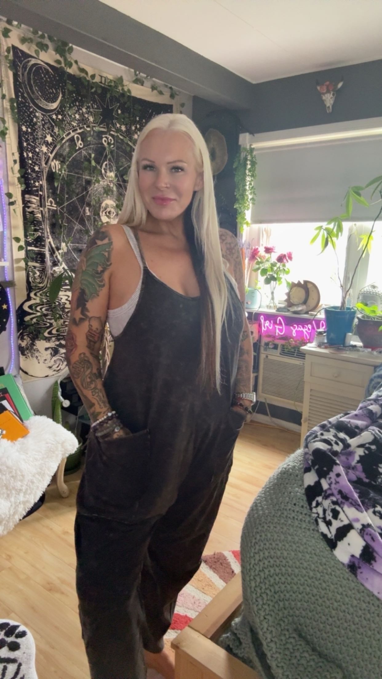 Spaghetti Strap Jumpsuit/Romper w/ pockets