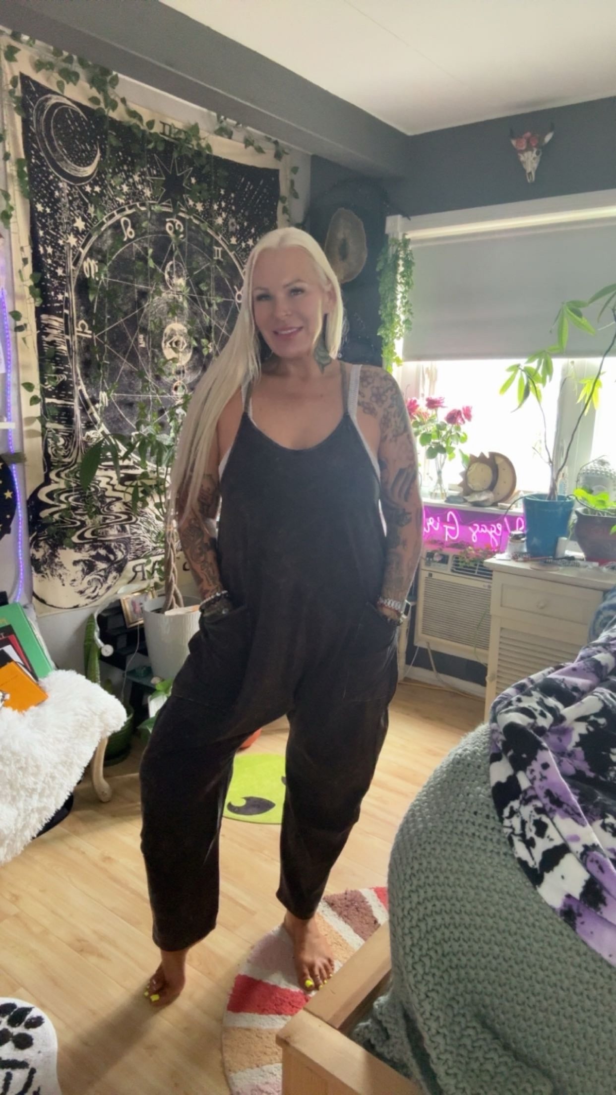 Spaghetti Strap Jumpsuit/Romper w/ pockets