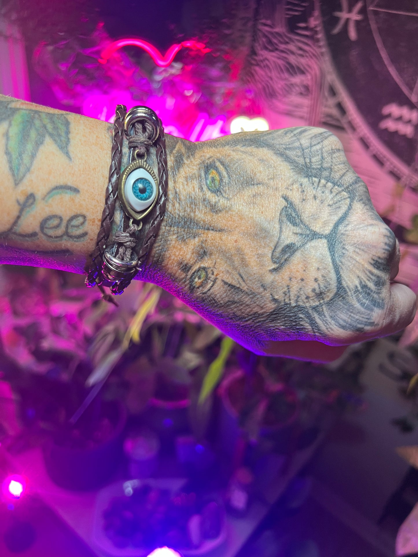Evil Eye leather bracelet