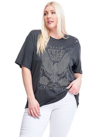 Free Bird Vintage PLUS SIZE Graphic Tee