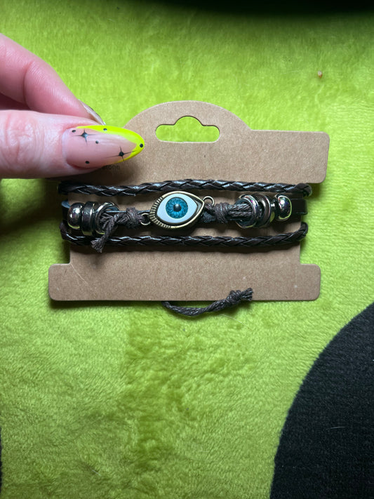 Evil Eye leather bracelet