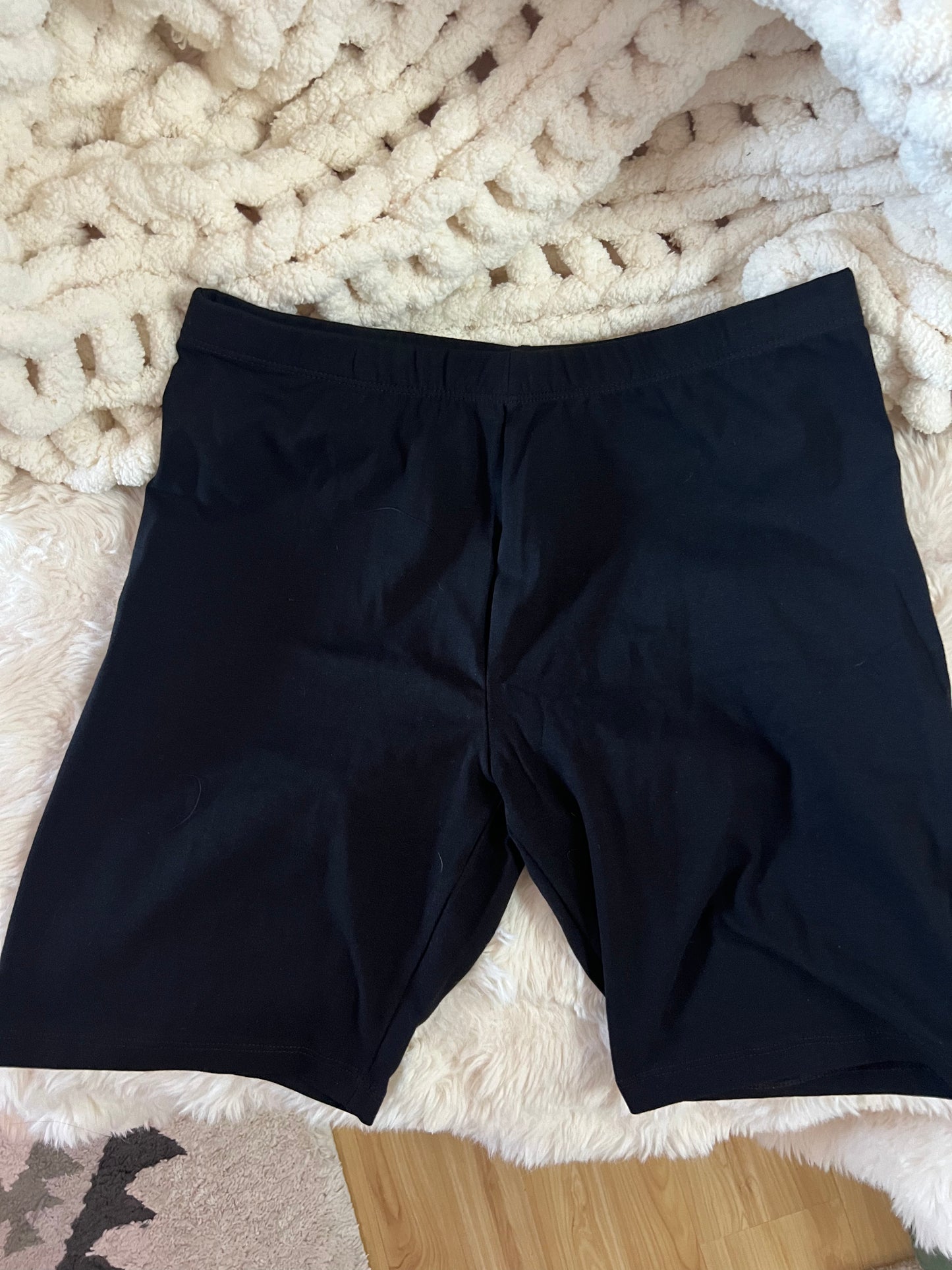 Black Mid Thigh Biker Shorts